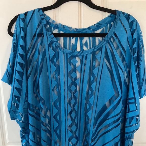 ❤️‍🔥5/20$💥Women’s Sexy Teal Printed Off The Shoulder Round Neck Sleeveless Top - Picture 4 of 10
